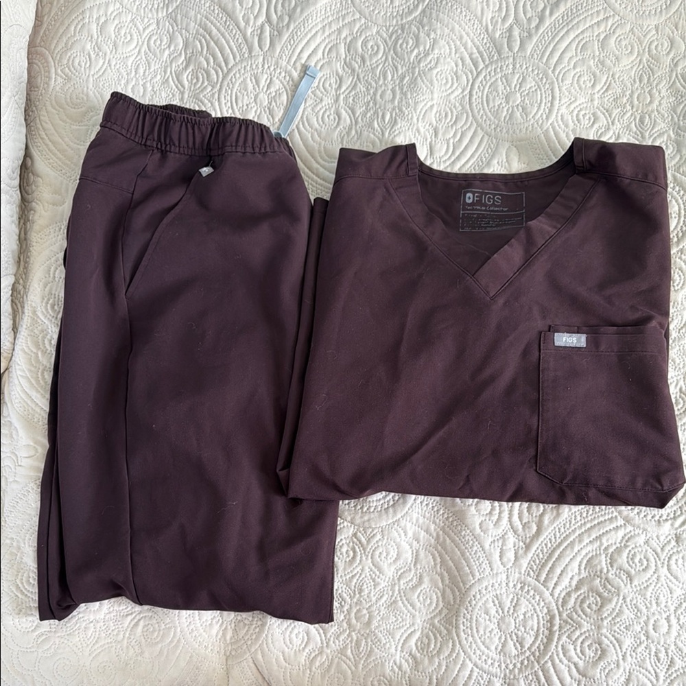 Figs Brown Sweatpants with Relaxed Fit and Wide Waistband